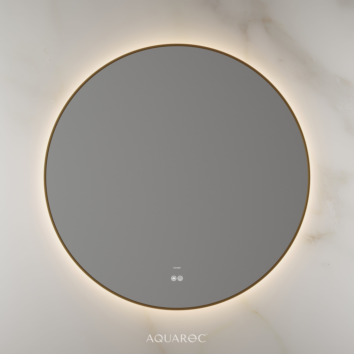 Lumiere Backlit & Demister Round Mirror 1000mm Brushed Gold