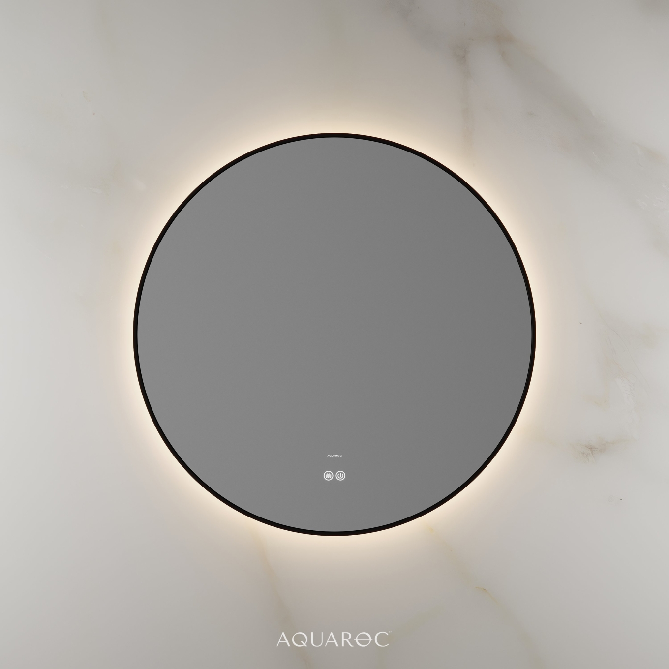 Lumiere Backlit & Demister Round Mirror 800mm Matte Black
