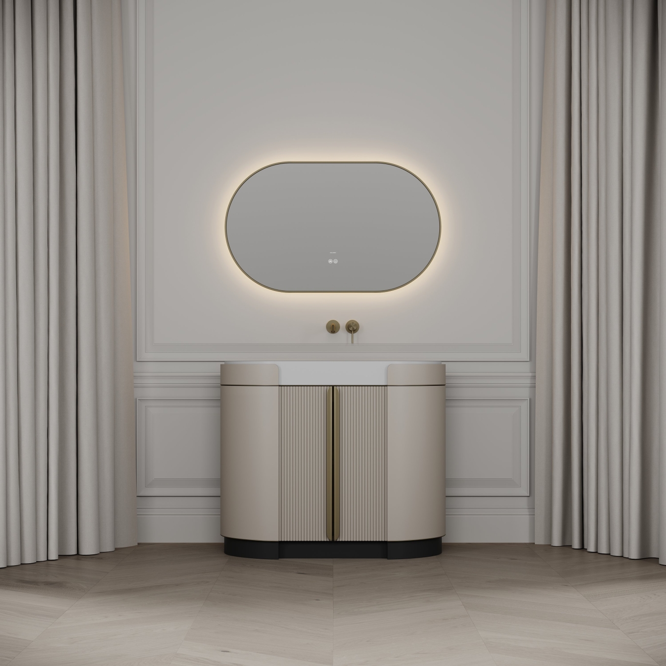 Knightsbridge Vanity Unit & Stone Basin 1000mm Cashmere Beige