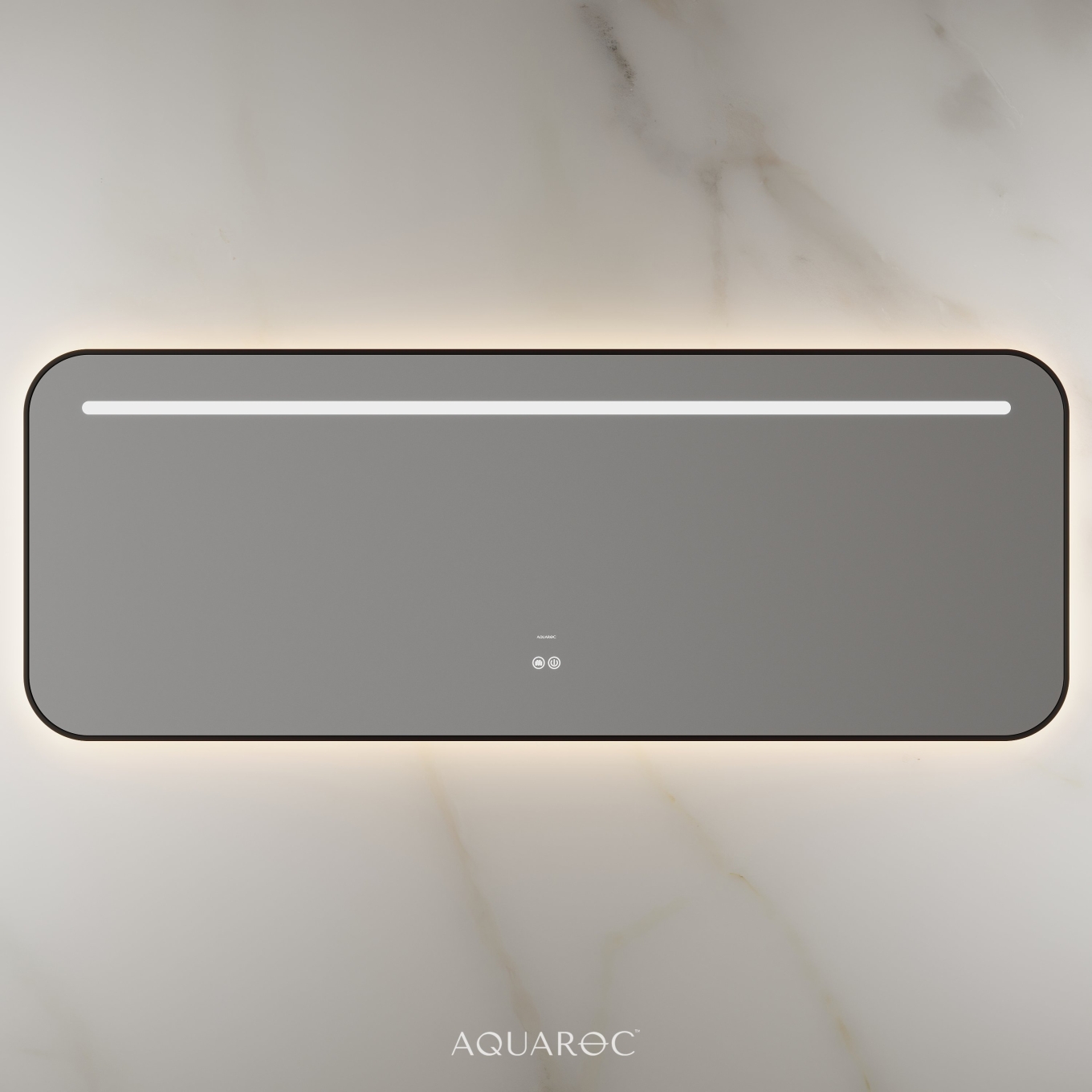 Lumiere Backlit & Demister Curved Mirror 1600mm Matte Black