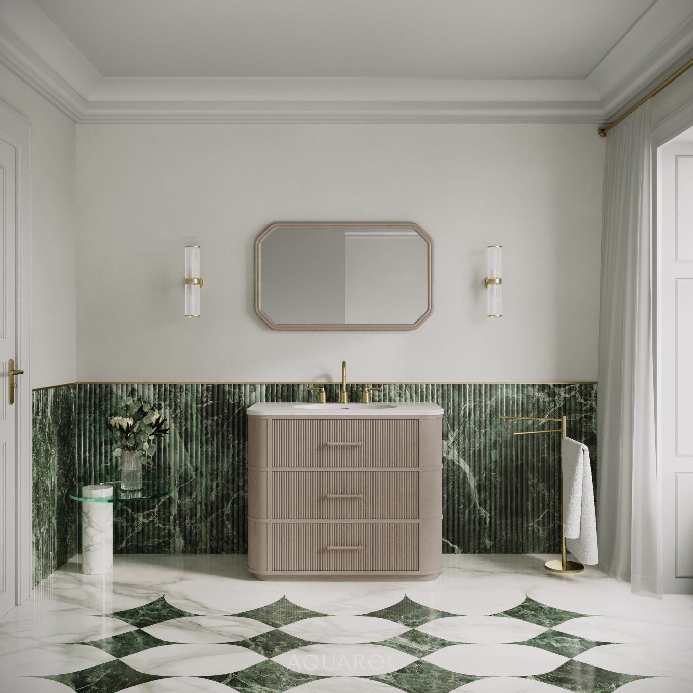 Savoy Vanity Unit & Stone Basin 1000mm Sabbia Grigio
