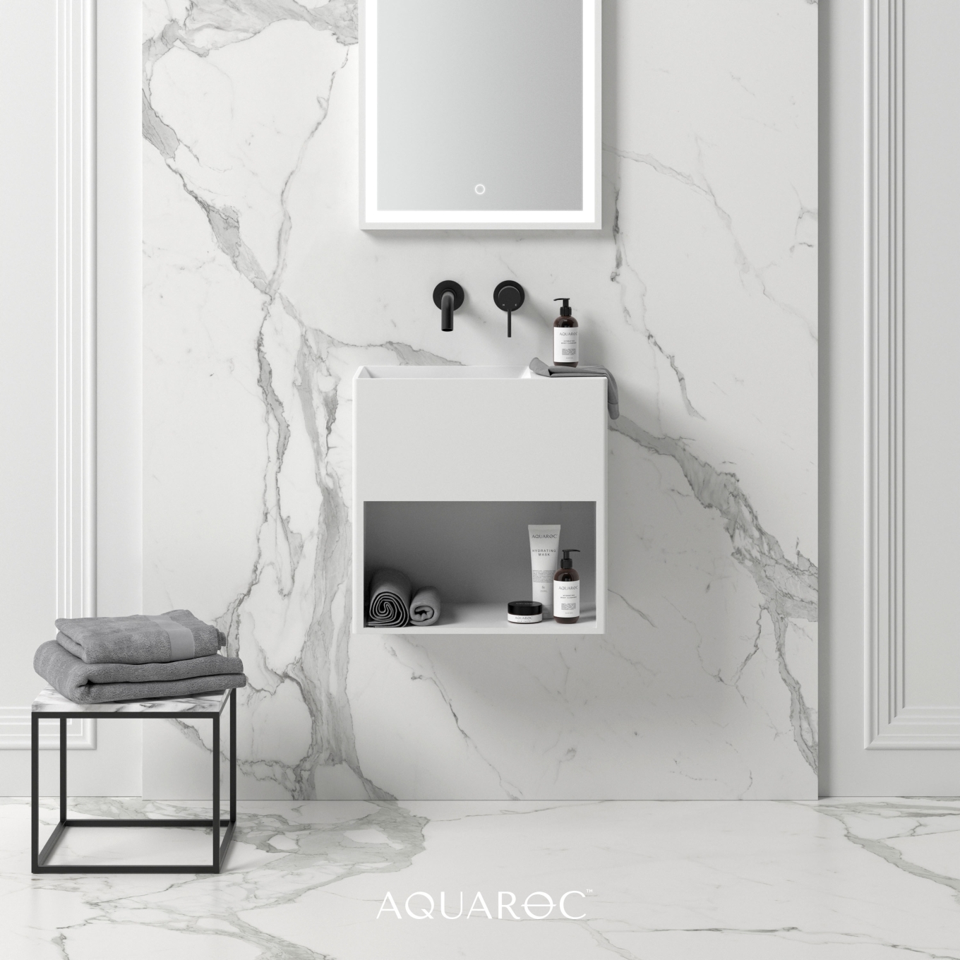Ethos Wall Hung Stone Basin 500mm