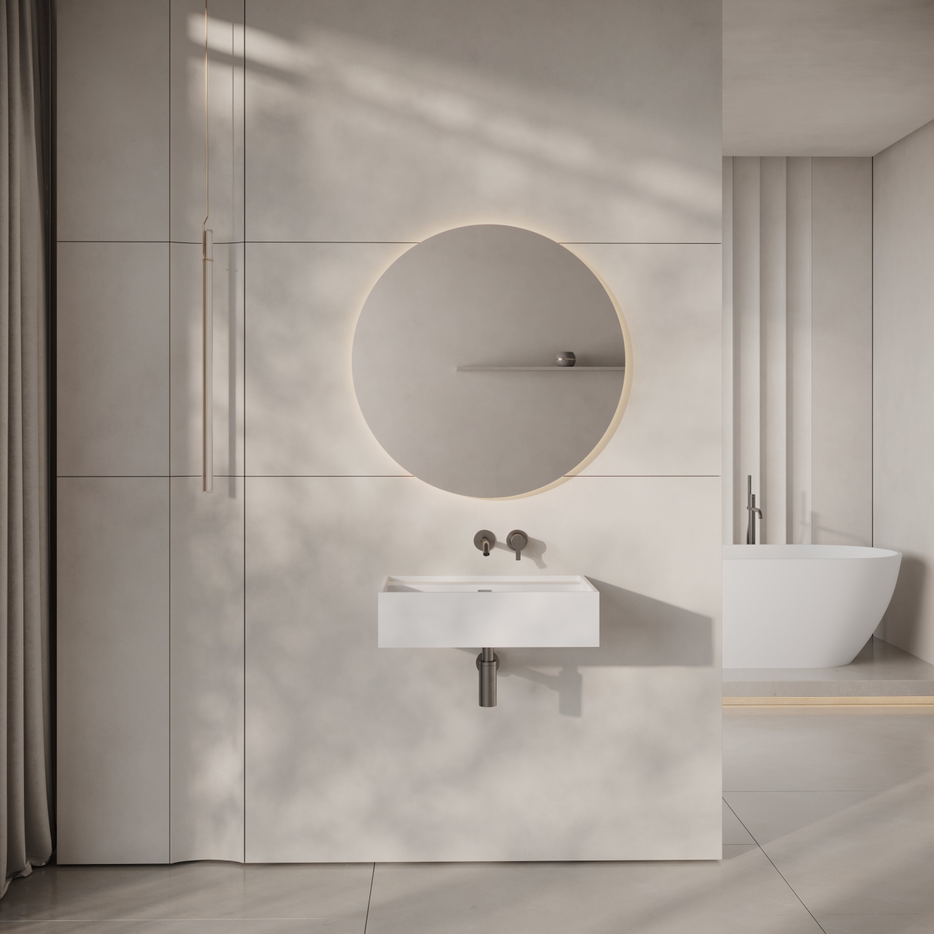 Neo Wall Hung Stone Basin 600mm