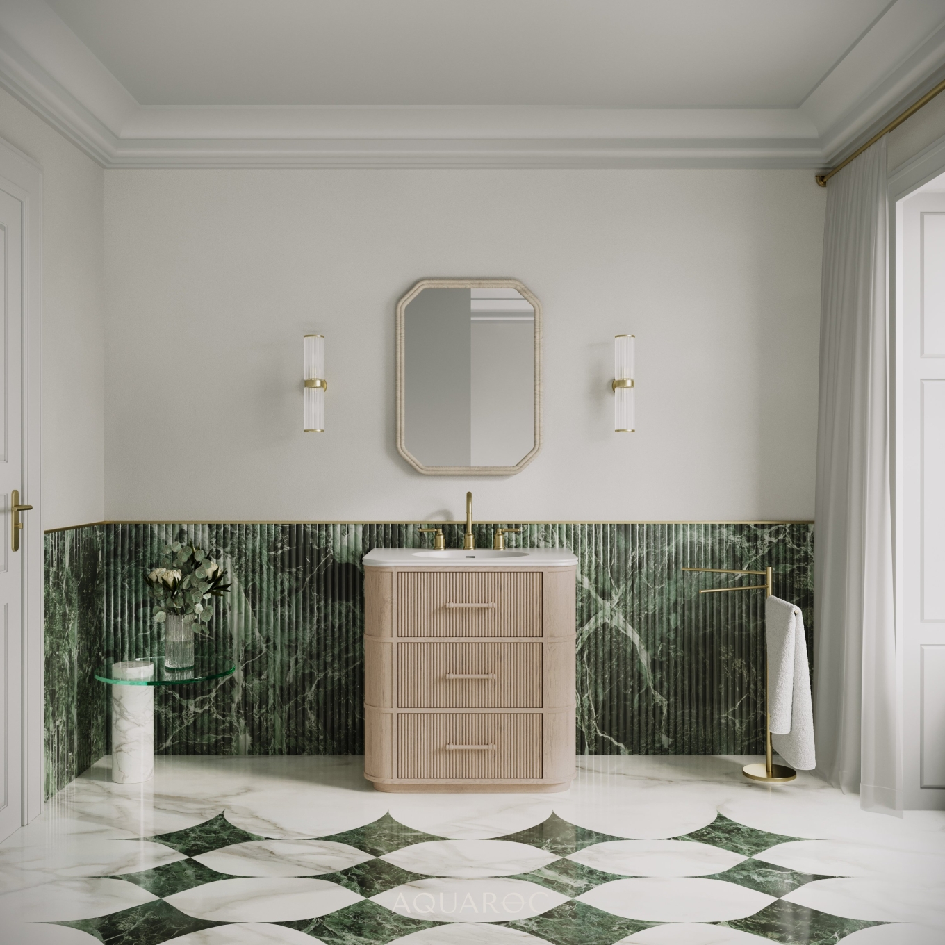 Savoy Vanity Unit & Stone Basin 800mm Natural Oak