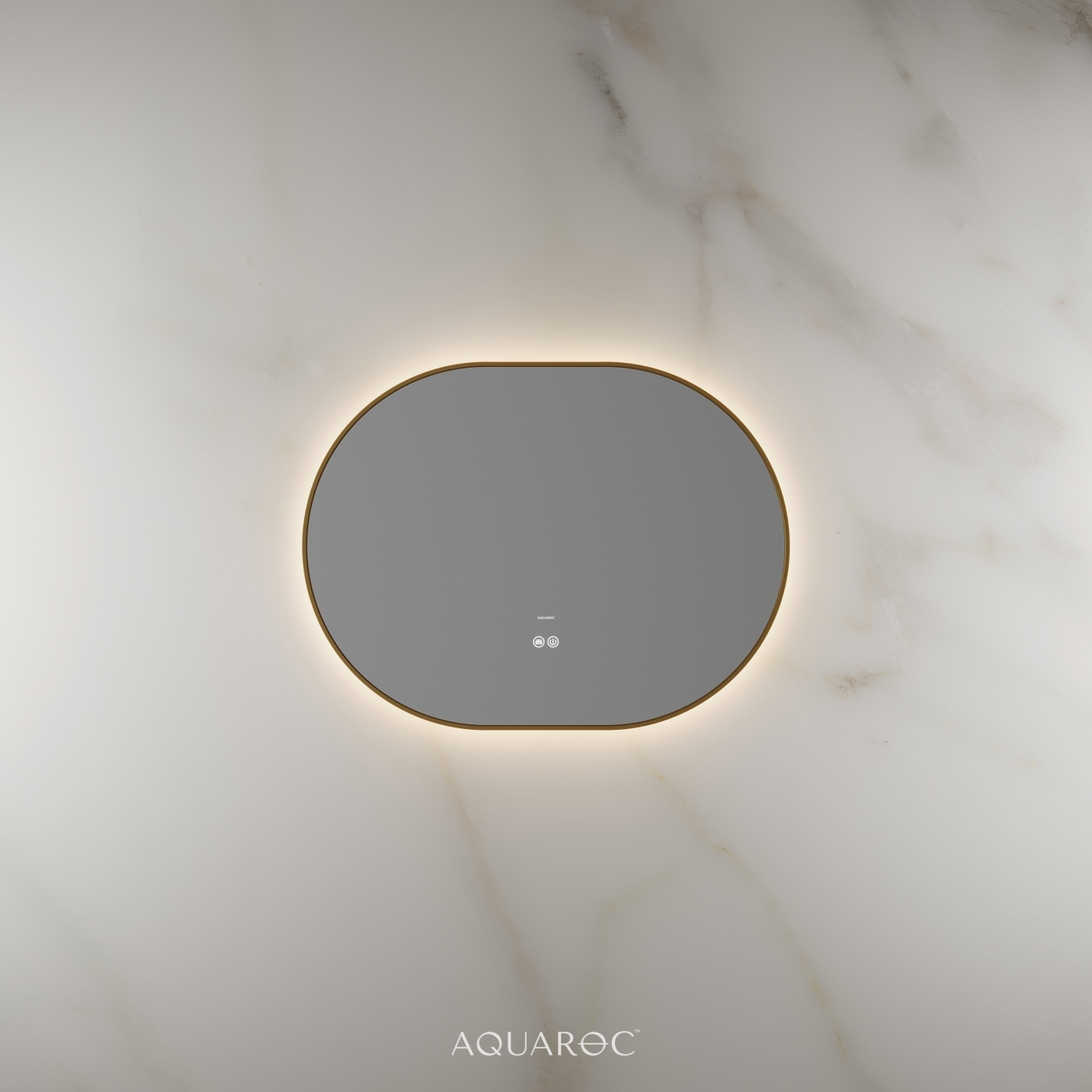 Lumiere Backlit & Demister Oval Mirror 800mm Brushed Gold