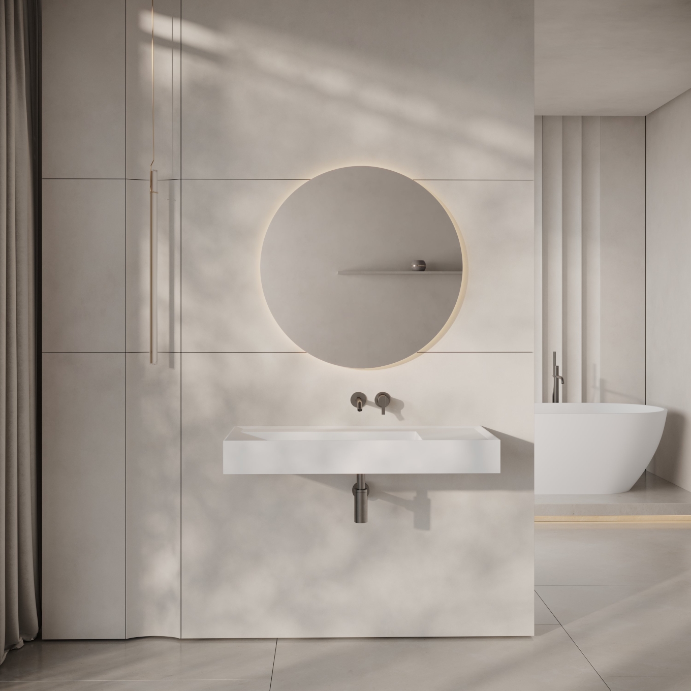 Aura Wall Hung Stone Basin 1000mm