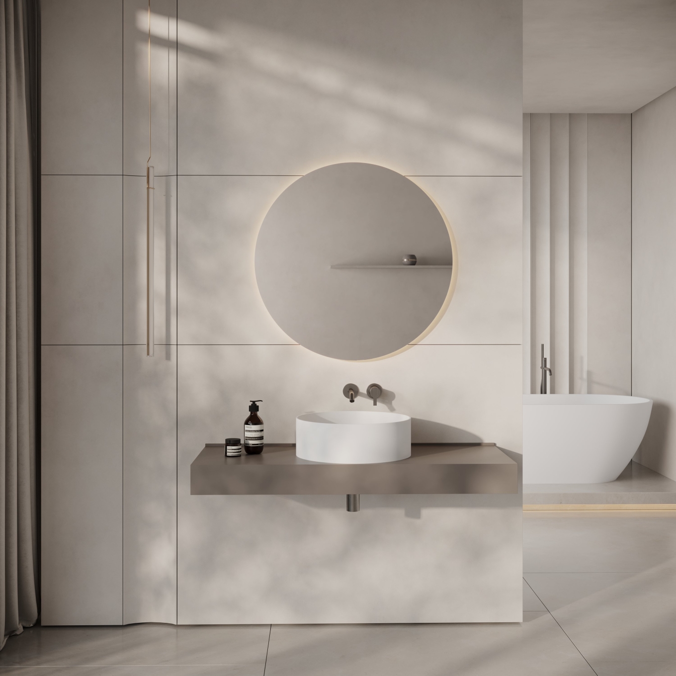 Apollo Round Countertop Stone Basin 450mm