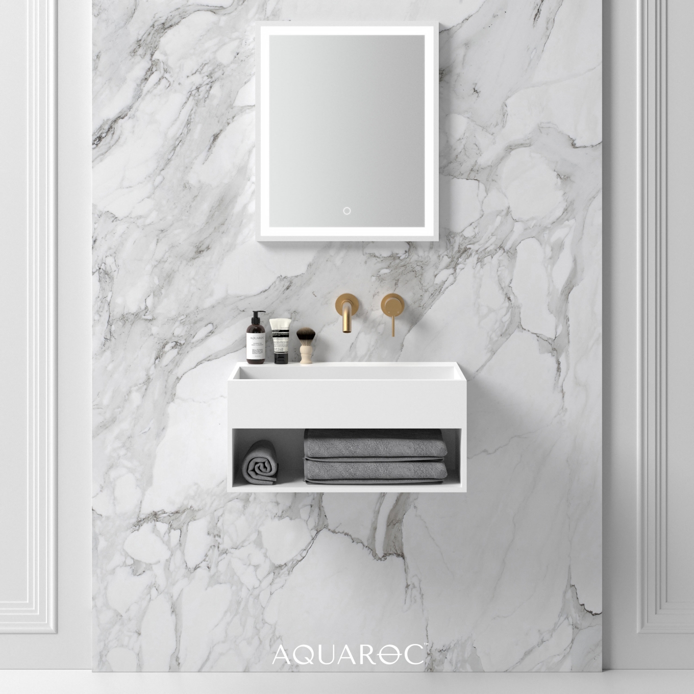 Quadra Wall Hung Stone Basin 600mm