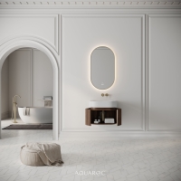 Camden Vanity Unit & Stone Basin 600mm Walnut