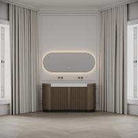 Knightsbridge Double Vanity Unit & Stone Basin 1600mm Smoked Oak