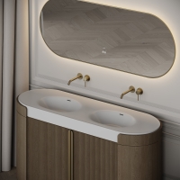 Knightsbridge Double Vanity Unit & Stone Basin 1600mm Smoked Oak