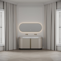 Knightsbridge Double Vanity Unit & Carrara Marble Basin 1600mm Cashmere Beige