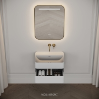 Nero Curved Stone Vanity Unit 600mm