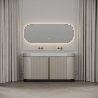 Knightsbridge Double Vanity Unit & Stone Basin 1600mm Cashmere Beige