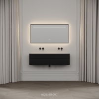 Nero Matte Black Stone Double Vanity Unit 1200mm