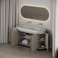 Knightsbridge Double Vanity Unit & Stone Basin 1600mm Cashmere Beige