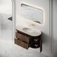 Belgravia II Vanity Unit & Stone Basin 1200mm Walnut