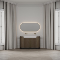 Knightsbridge Double Vanity Unit & Stone Basin 1400mm Smoked Oak