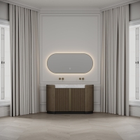 Knightsbridge Double Vanity Unit & Carrara Marble Basin 1400mm Smoked Oak