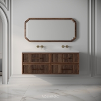 Park Lane Double Vanity Unit & Stone Basin 1200mm Walnut