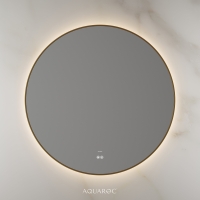 Lumiere Backlit & Demister Round Mirror 1000mm Brushed Gold