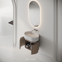 Camden Vanity Unit & Stone Basin 600mm Natural Oak