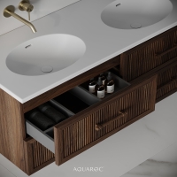 Park Lane Double Vanity Unit & Stone Basin 1200mm Walnut
