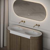 Knightsbridge Double Vanity Unit & Stone Basin 1400mm Smoked Oak