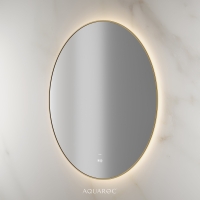 Lumiere Backlit & Demister Round Mirror 1000mm Brushed Gold