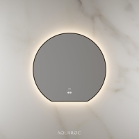 Lumiere Backlit & Demister Moon Mirror 800mm Matte Black