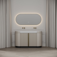 Knightsbridge Double Vanity Unit & Stone Basin 1400mm Cashmere Beige