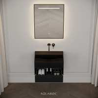 Nero Matte Black Stone Vanity Unit 600mm