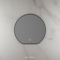 Lumiere Backlit & Demister Moon Mirror 800mm Matte Black