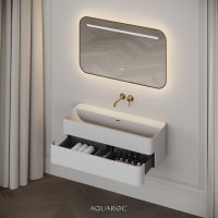 Nero Curved Stone Vanity Unit 1000mm