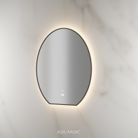 Lumiere Backlit & Demister Moon Mirror 800mm Matte Black