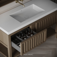 Belvedere Vanity Unit & Stone Basin 1200mm Smoked Oak