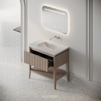 Kensington Vanity Unit & Stone Basin 800mm Natural Oak
