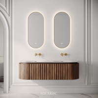 Belgravia Double Vanity Unit & Stone Basin 1400mm Walnut