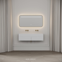 Nero Curved Stone Double Vanity Unit 1200mm