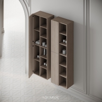 Wall Hung Fluted Bathroom Storage Unit 500mm Natural Oak