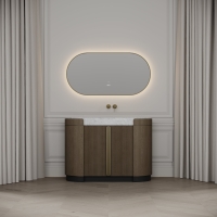 Knightsbridge Vanity Unit & Carrara Marble Basin 1200mm Smoked Oak
