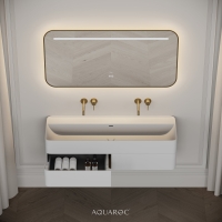 Nero Curved Stone Double Vanity Unit 1200mm