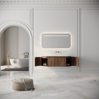 Belgravia Vanity Unit & Stone Basin 1200mm Walnut