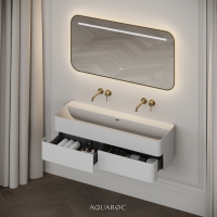Nero Curved Stone Double Vanity Unit 1200mm
