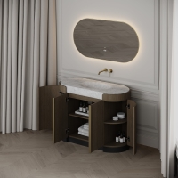 Knightsbridge Vanity Unit & Carrara Marble Basin 1200mm Smoked Oak