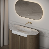 Knightsbridge Vanity Unit & Carrara Marble Basin 1200mm Smoked Oak
