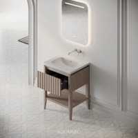 Kensington Vanity Unit & Stone Basin 600mm Natural Oak