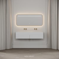 Nero Curved Stone Double Vanity Unit 1400mm