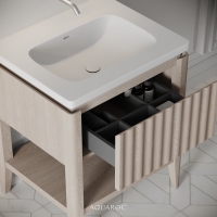 Kensington Vanity Unit & Stone Basin 600mm Natural Oak