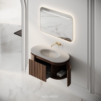 Belgravia Vanity Unit & Stone Basin 1000mm Walnut